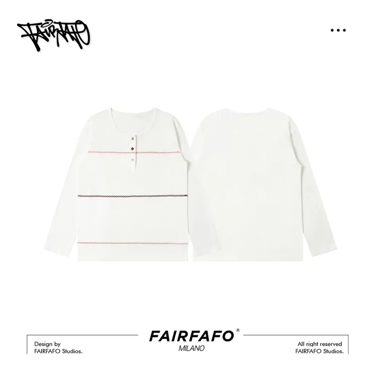 【圆领纽扣长袖】CXCL55269温柔简约早秋新款舒适宽松百搭款布艺T恤