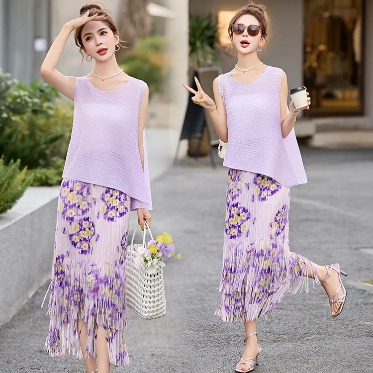 时尚套装女2025夏季夏天衣服新款减龄洋气显瘦女人味两件套连衣裙