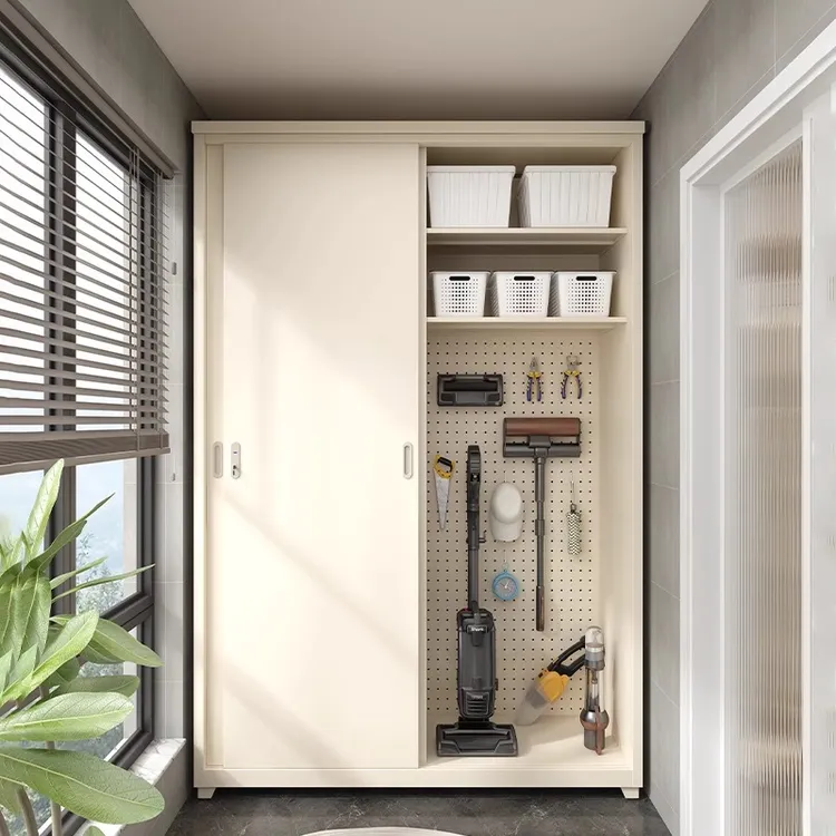 家用户外防晒阳台储物柜专用推拉门室外防水杂物收纳柜铁皮衣柜
