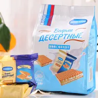 【2包】俄罗斯进口卡洛姆思克巧克力奶油味华夫饼干210克/袋