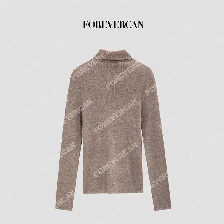 FOREVERCAN“自在简约”丝光羊毛高领修身针织打底毛衣MY4768