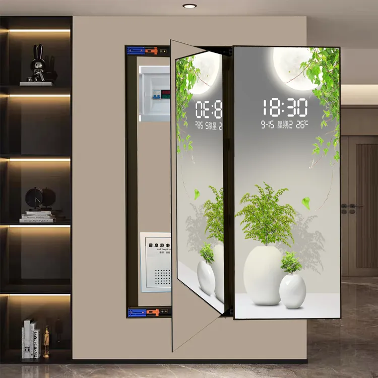 隐藏镜子电箱装饰画遮挡强弱电箱信号箱壁带钟表全身镜穿衣镜挂画