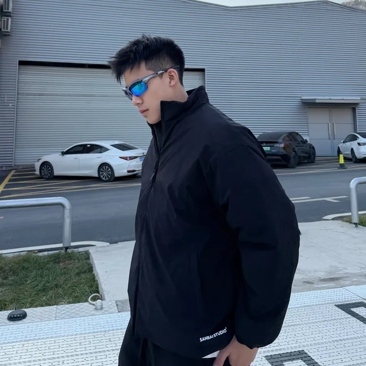 【清仓】SANBAI 叁佰【锁温棉服】冬季男三防立领宽松仿丝棉
