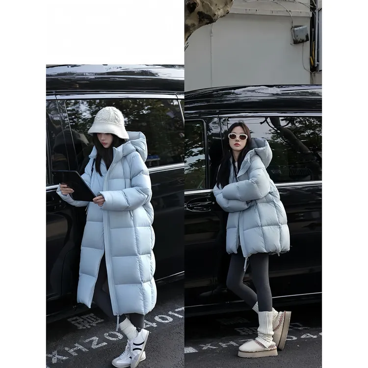 新款棉服女中长款2025新款流行连帽过膝加厚冬季棉袄棉衣外套