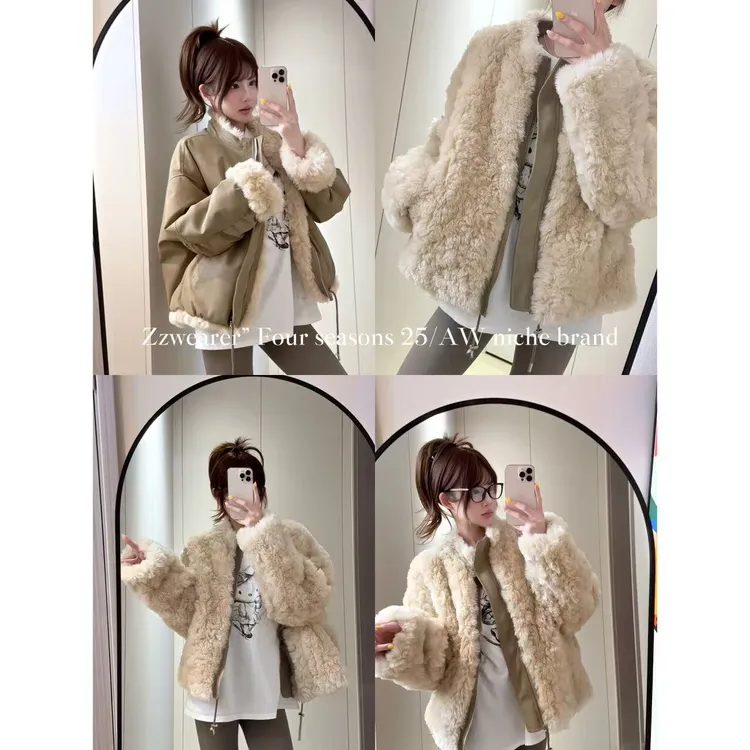 Zzwearer”25/AW“北岛日记”双面穿派克服加厚毛毛外套女新款休闲