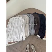 【调色盘】韩系圆领宽松长袖打底衫女早秋新款慵懒风休闲纯色上衣