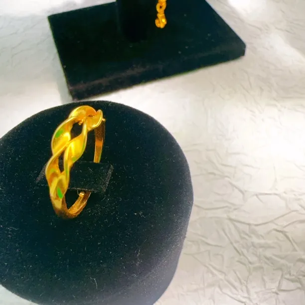 合金戒指 合金麻花戒指0.1gمىس قاپلىما ئالتۇن