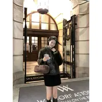 【5werkwen 9.22】雪域游记 立领短款复古环保狐狸毛外套40-04