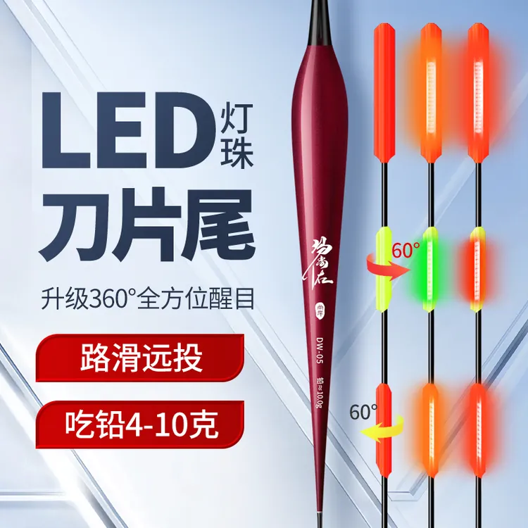 LED路滑矶竿滑远投大目巨漂刀片尾浮漂日夜两用懒人浮漂