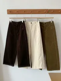 TSEHC.9ins秋冬复古百搭时尚灯芯绒直筒阔腿休闲裤09101