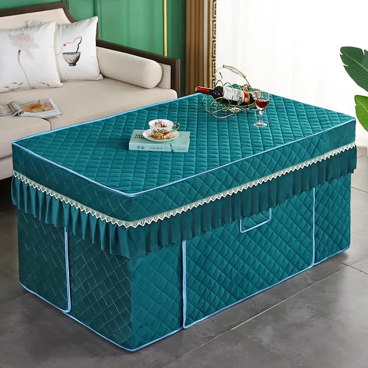 新款冬天加绒厚电炉罩电暖炉桌套长方形茶几烤火罩烤火炉桌布套被