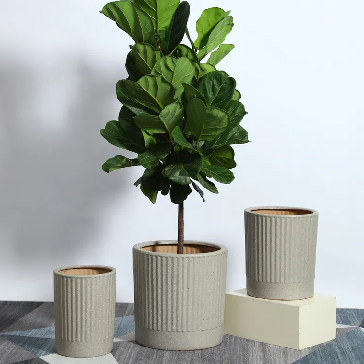 大口径陶瓷花盆北欧简约客厅落地高颜值超大号发财树琴叶榕千年木