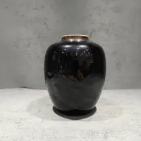 清光绪乌金釉双圈底罐