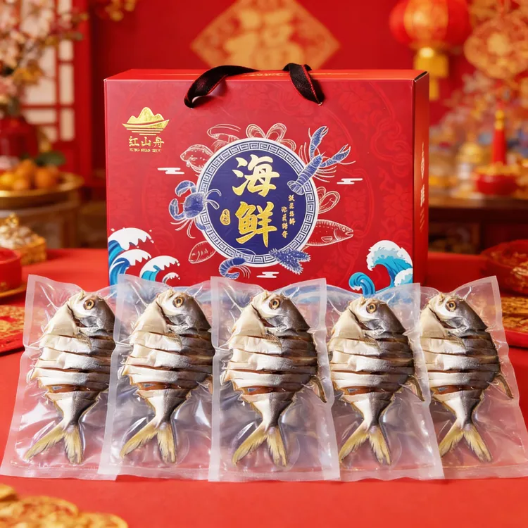 【礼盒装5条送多1条】红山舟金鲳鱼干深海淡干整条广东生晒顺丰发货
