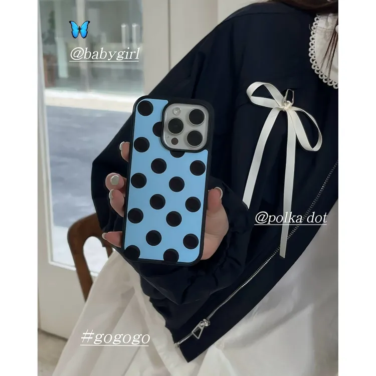 二代菲林波点手机壳适用于苹果16promax/15promax时尚13/14/15简