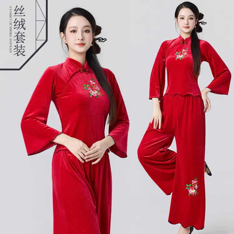 韩国绒古典民族风舞蹈服