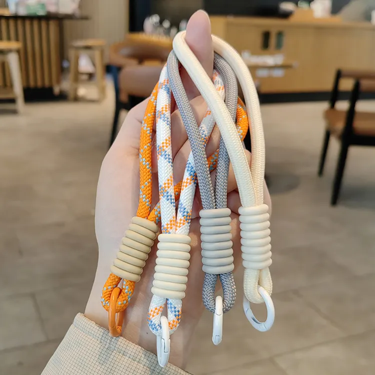 创意撞色编织手机挂绳短款水杯手提绳水瓶提绳胶圈钥匙扣尼龙吊绳