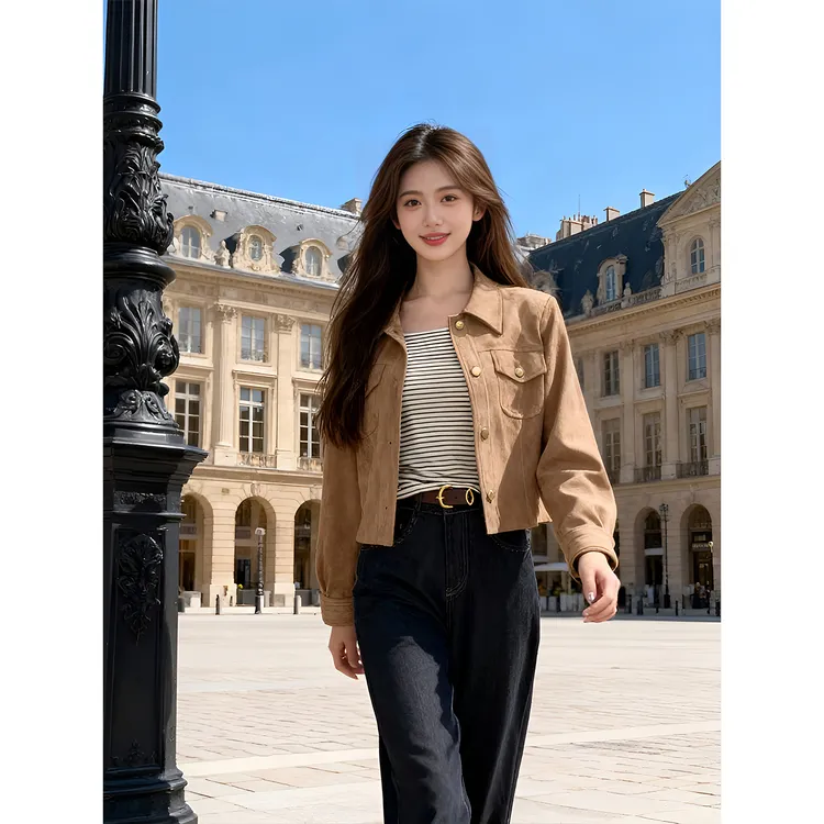 时尚短外套女2026春秋新款洋气小个子宽松显瘦外套休闲百搭夹克潮