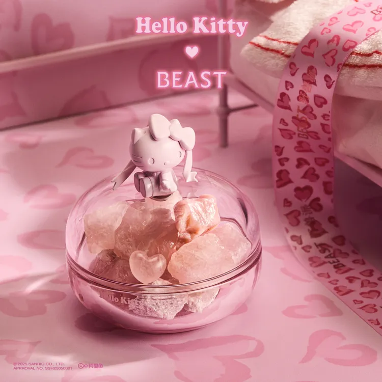 【达人链接】BEAST/野兽派Hello Kitty联名奶油玫瑰晶石香盒中号