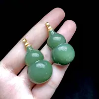 18K金镶嵌和田玉吊坠-多样性发其一-31×21×11mm-V90117-17（东哥）