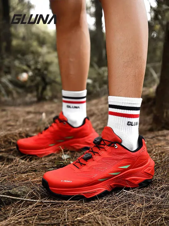 GLUNA哥鲁纳正品户外越野跑鞋男女款低帮防滑防水专业登山徒步鞋