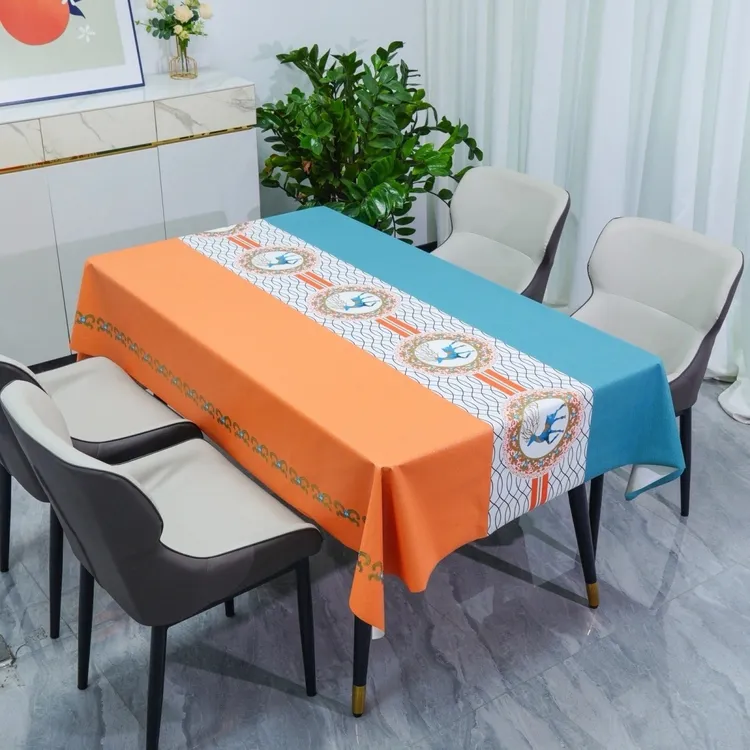 简约风免洗防水防油防烫长方形家用茶几餐桌桌布