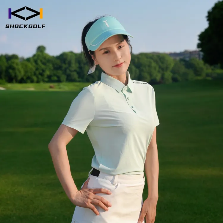 SHOCK GOLF夏季女款修身透气休闲T恤运动时尚训练弹力排汗