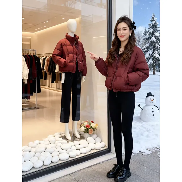 巨好看的面包服短款红色棉衣棉服女冬季加厚小个子超好看棉袄外套
