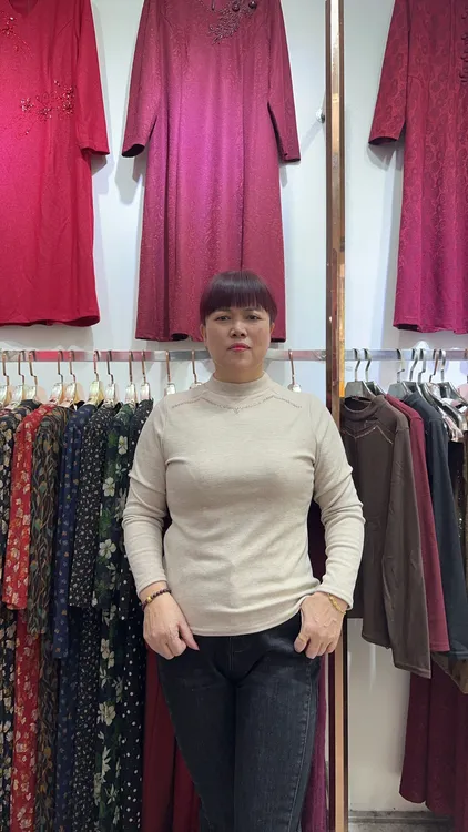 2025新款冬季中老年妈妈上衣长袖时尚休闲半高领气质妈妈上衣