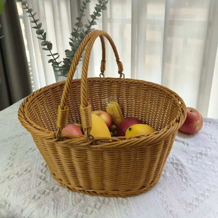 A175椭圆形手提篮购物篮收纳篮釆摘篮