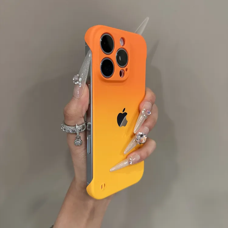 新款渐变无边框适用苹果16promax手机壳小众iPhone15个性14散热13