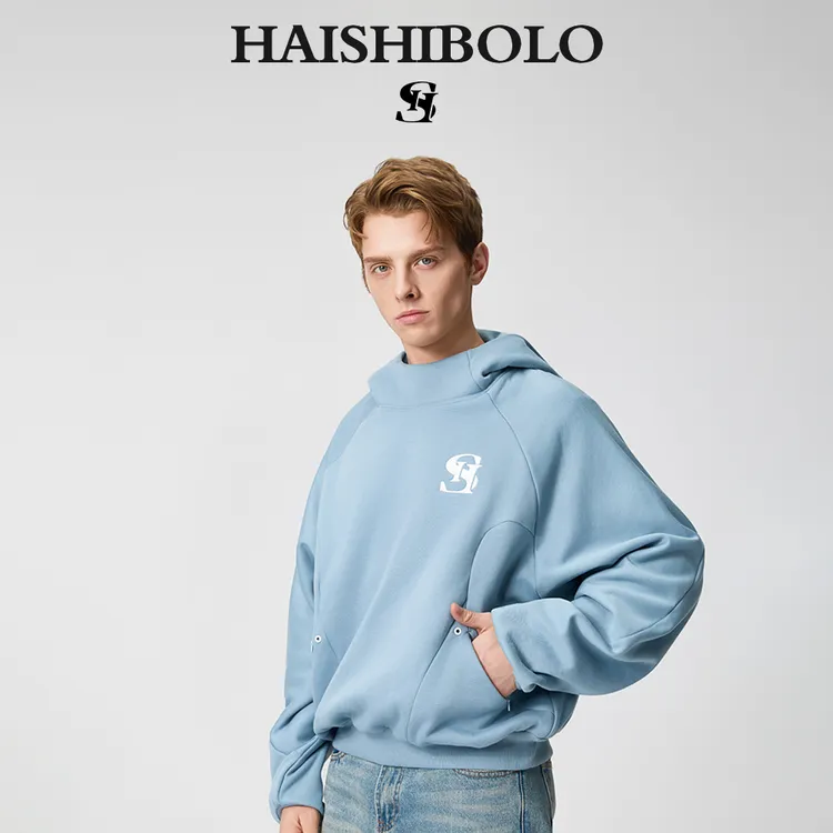 HAISHIBOLO潮牌弯刀秋冬季情侣卫衣休闲百搭修身宽松连帽卫衣