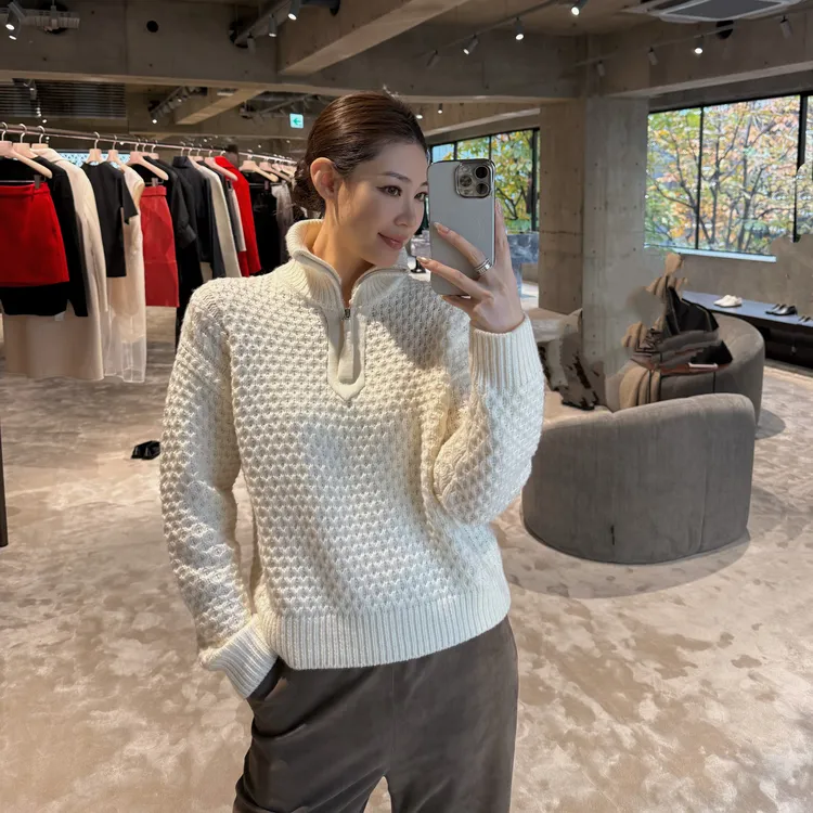 王嬛嬛MsLime新款【清角】柔软透气舒适羊毛粗毛衫 HD2D0168