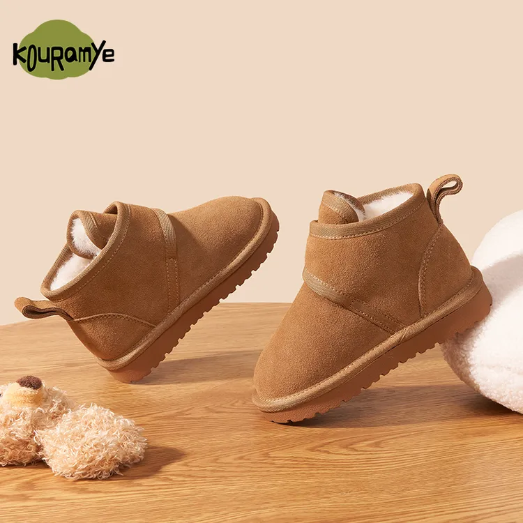 新款舒适休闲加绒加厚保暖棉靴女款时尚百搭儿童雪地靴