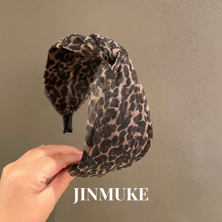 JINMUKE韩国进口气质豹纹打结时尚发箍头箍发卡