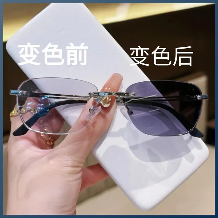 无框变色老花镜男女通用超轻时尚显气质防蓝光护目花镜 帽子商品图