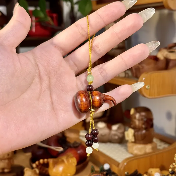 紫檀木新款小葫芦diy挂件