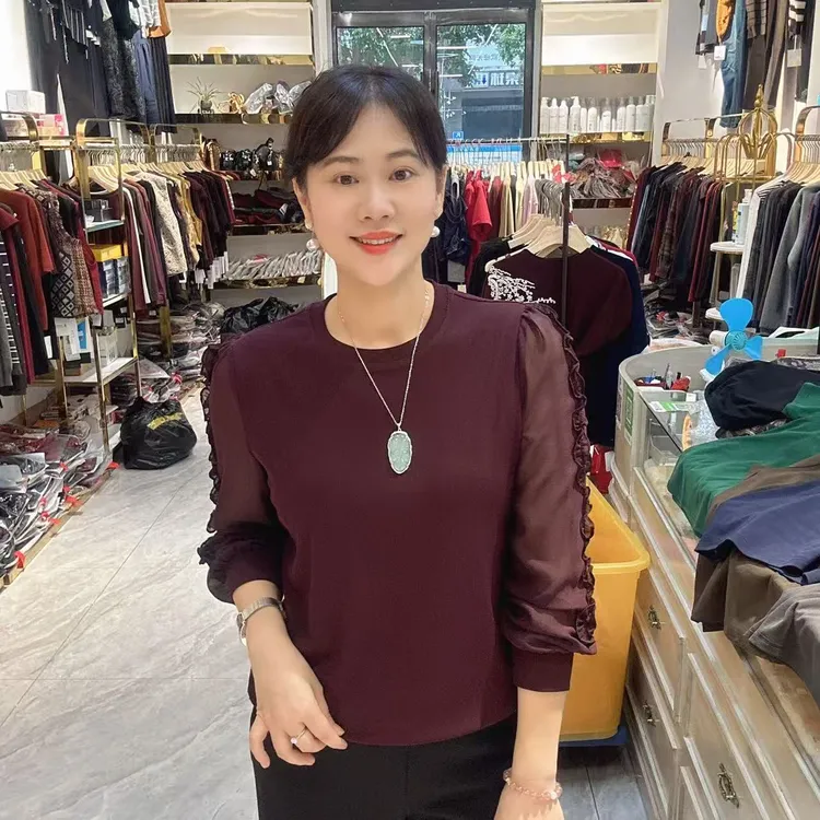 1-188拼接款雪纺T恤56长