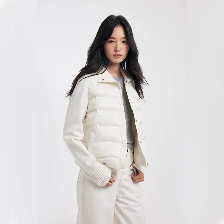 XVRV秋冬新款科技绒立领纽扣运动外套高智风纯色保暖开衫上衣