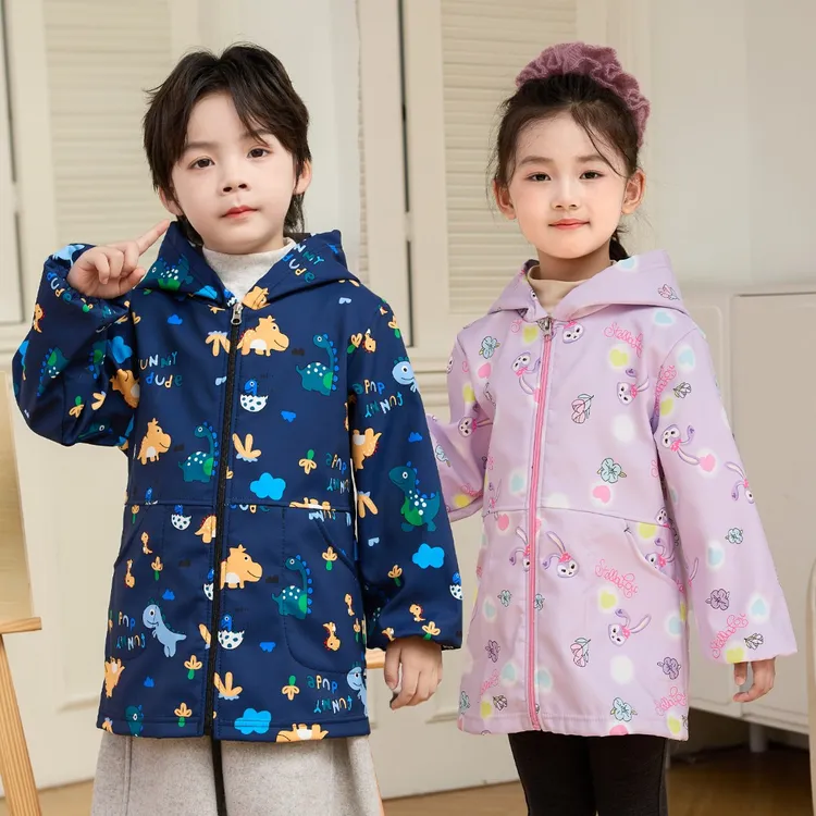 儿童罩衣外穿羽绒服护衣男女宝宝防水防脏画画外套中大男小孩冬季