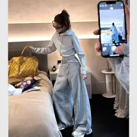 门店正品秋季复古慵懒风运动卫衣套装女时髦撞色宽松休闲裤三件套