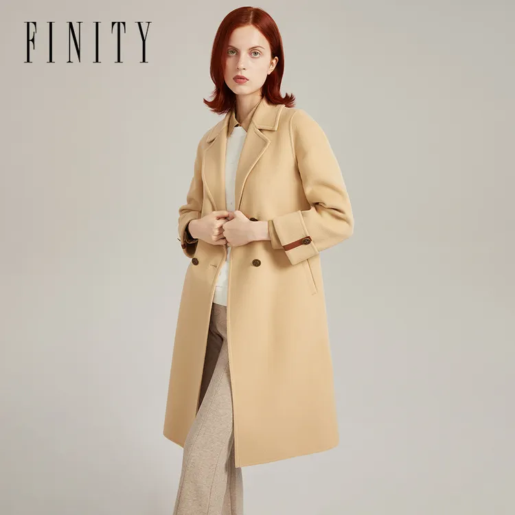 【专属】FINITY 新款100%绵羊毛中长款双面呢大衣 F21VAA38D4