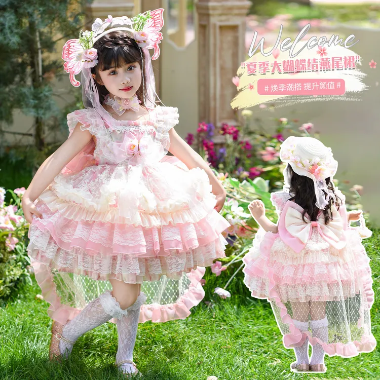 女童花神洛丽塔公主裙花仙子蓬蓬纱裙生日吊带幼儿舞台表演连衣裙