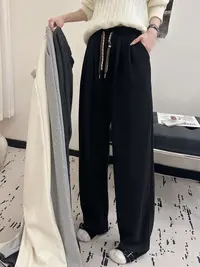 糯米尼加绒休闲裤