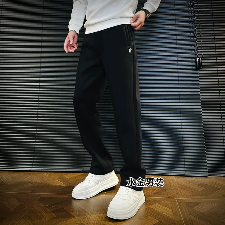 2025男装男士冬季高端轻奢潮流舒适透气加厚加绒修身休闲裤58099