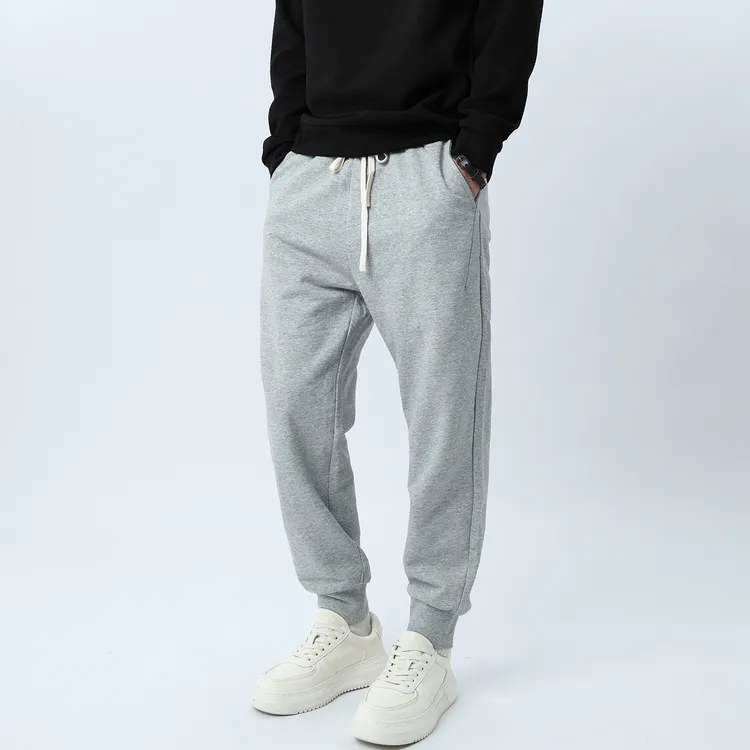 2025男士运动休闲裤秋冬新款加厚长裤松紧腰抽绳弹力束脚裤百搭