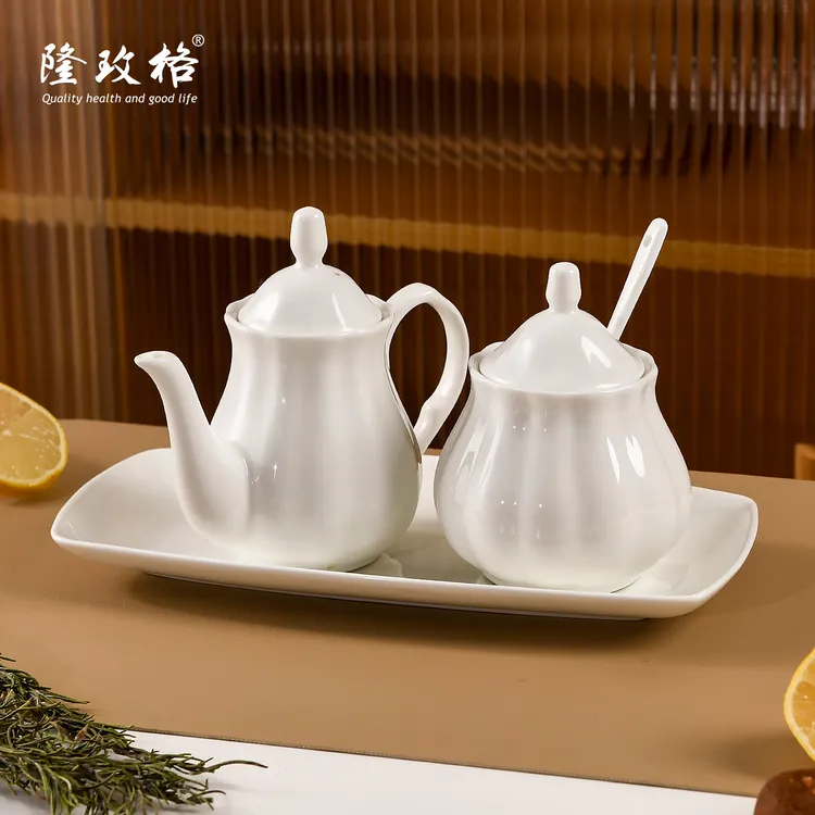 骨瓷纯白酱壶醋壶油壶酒店饭店创意辣椒罐酱油壶调味瓶调味罐油瓶