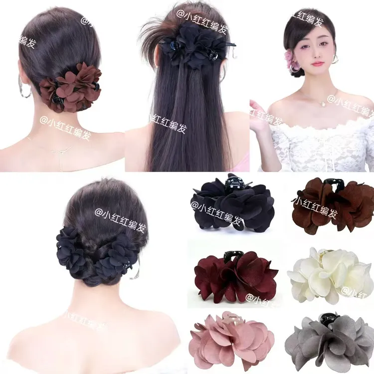 秋冬新款7厘米落叶盘发抓夹