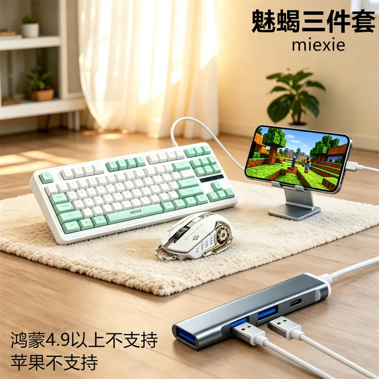 手游我的世界外设建鼠有线otg连接手机云游戏逆战dnf端游按键无冲