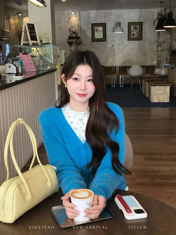 EIA一尧【起司奶芙】韩系慵懒气质毛衣外套秋冬保暖外搭长袖上衣女